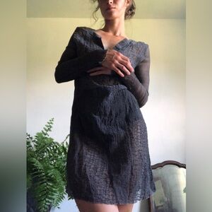 Sheer silk devore (burnout) dress